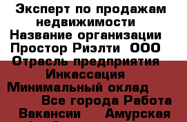 Эксперт по продажам недвижимости › Название организации ­ Простор-Риэлти, ООО › Отрасль предприятия ­ Инкассация › Минимальный оклад ­ 150 000 - Все города Работа » Вакансии   . Амурская обл.,Архаринский р-н